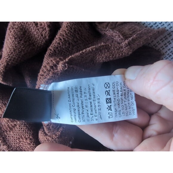 Boutique Dazy Dark Chocate Brown Cable Knit V-Neck Sleeveless Sweater Vest M - Picture 8 of 8